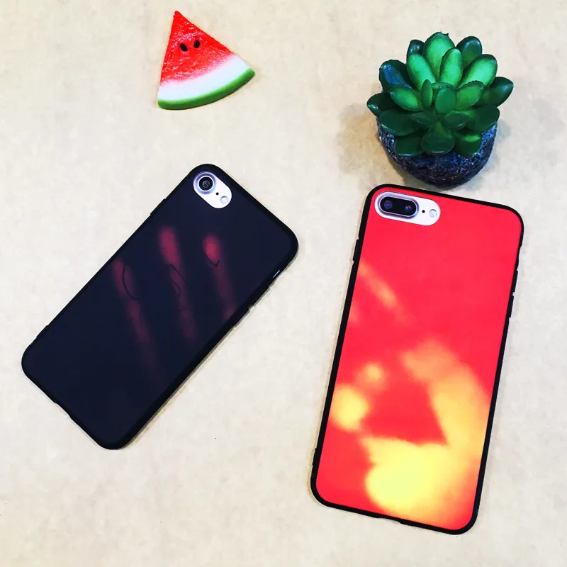 JIKE Creative Fashion Plain Thermal Temperature Change Imitation Leather Dirt-resistant Case for Iphone5 5S 6 6S 7 8 PLUS X | Мобильные