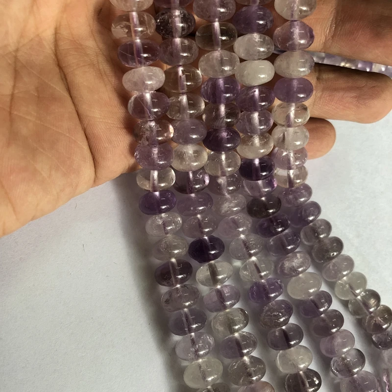 Оптовая продажа круглые бусины из натурального лавандового аметиса t 8x12 мм