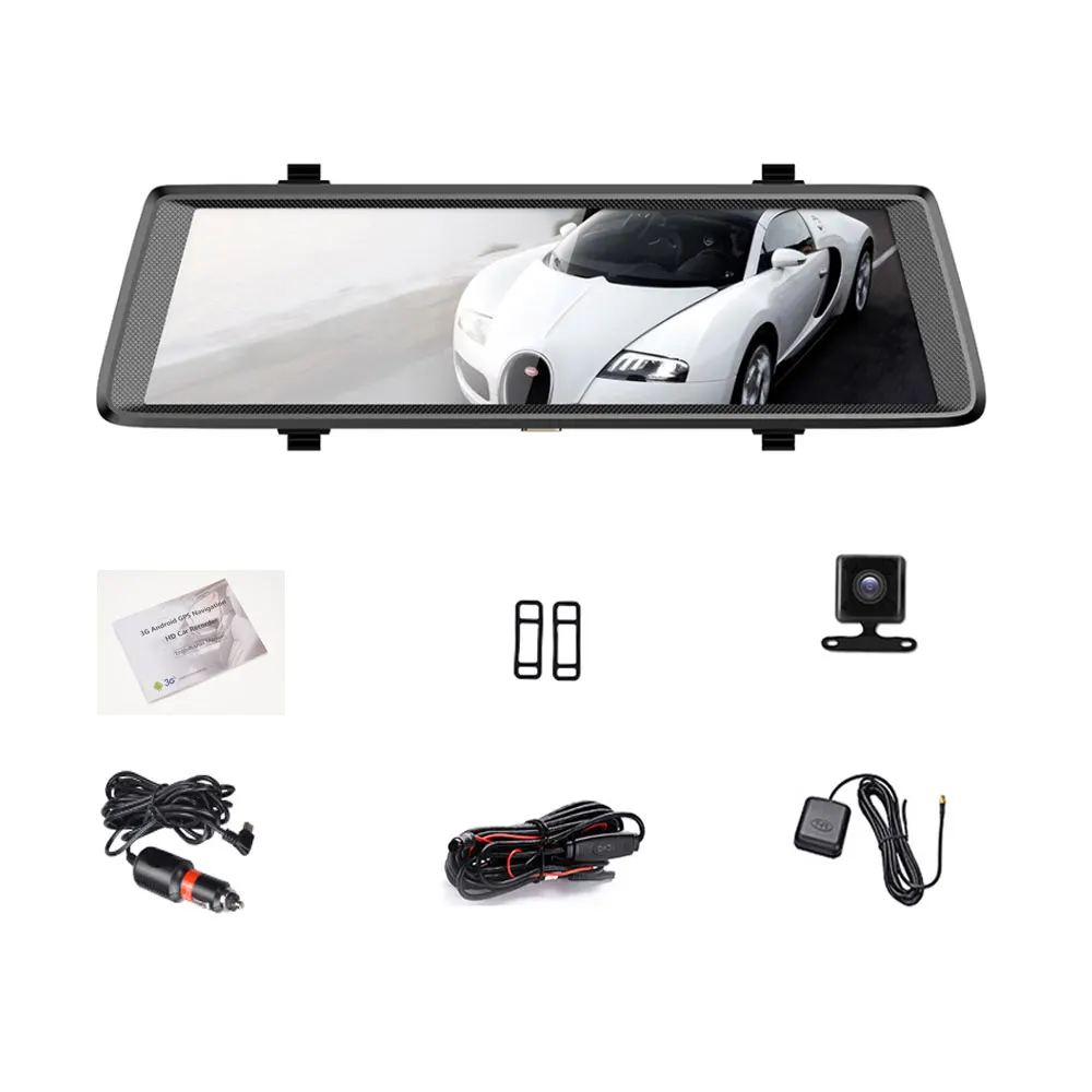 AMPrime V6 10 &quotIPS 3G Android DashCam зеркало GPS двойной объектив Автомобильный