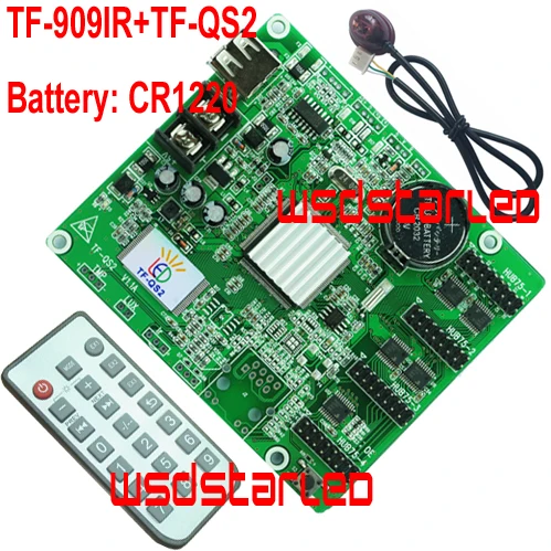 TF-909IR+TF-QS2 IR remote LED controller 256*128 512*64 Full color USB asynchronous control card Hot Sales | Электронные