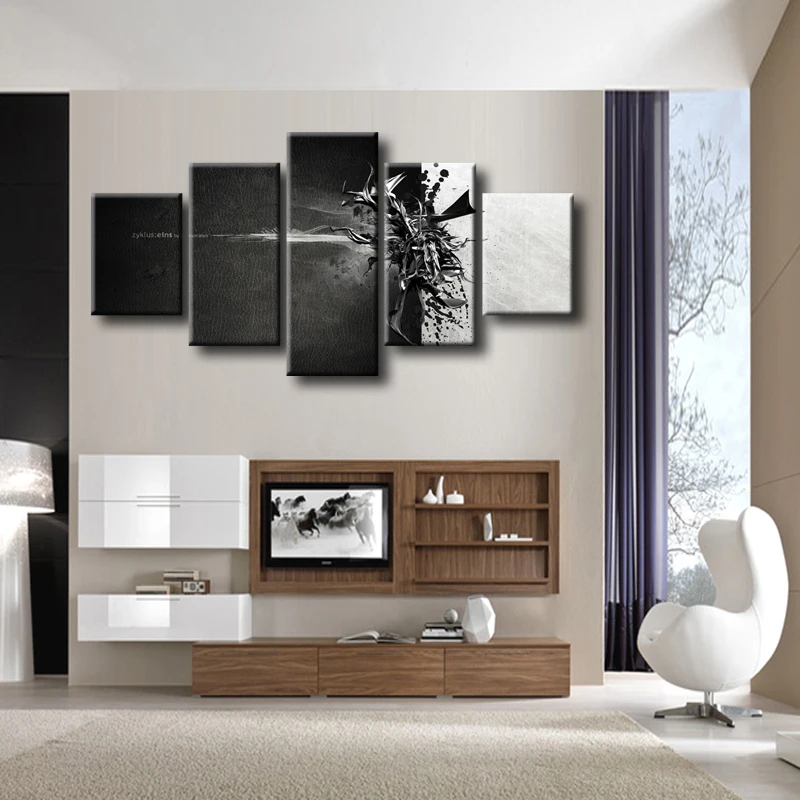 Оптовая продажа 5 штук / набор абстрактных плакатов кинопостеров настенного искусства для украшения дома декоративная живопись на холсте в раме.