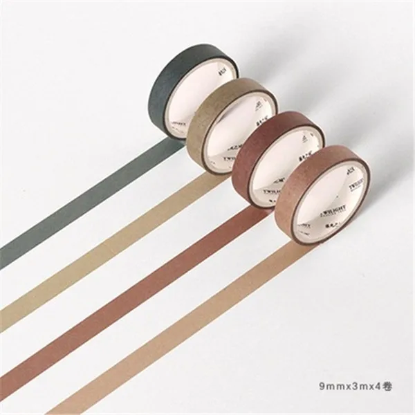 Brown 4 шт./лот 9 мм* 3 м Фольга Сделай Сам лента для декорации Washi Скрапбукинг клейкую ленту наклейки Скрапбукинг Washitape стиральная лента 024037 - Цвет: Brown