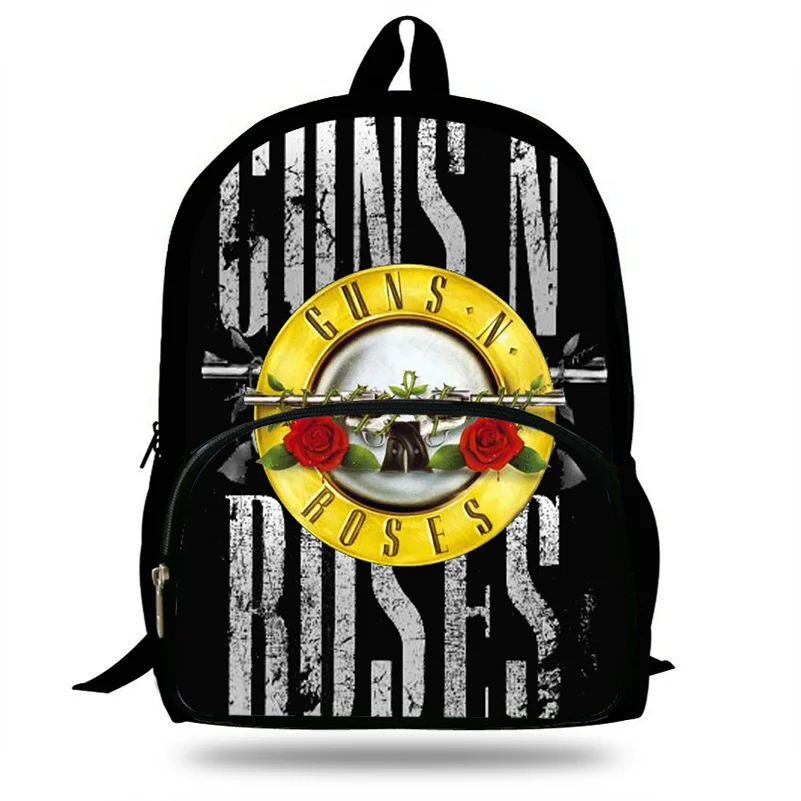 

Guns N Roses Print Kids Backpack School Bag For Teenage Boys/Girls Shoulder Bags Children Casual Style Backpack