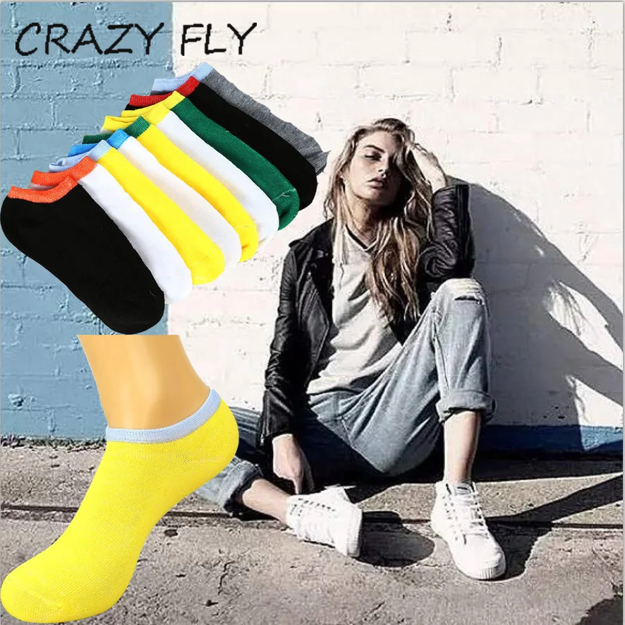 Магазин Crazy Fly хит продаж 1 пара женские удобные хлопковые носки тапочки короткие