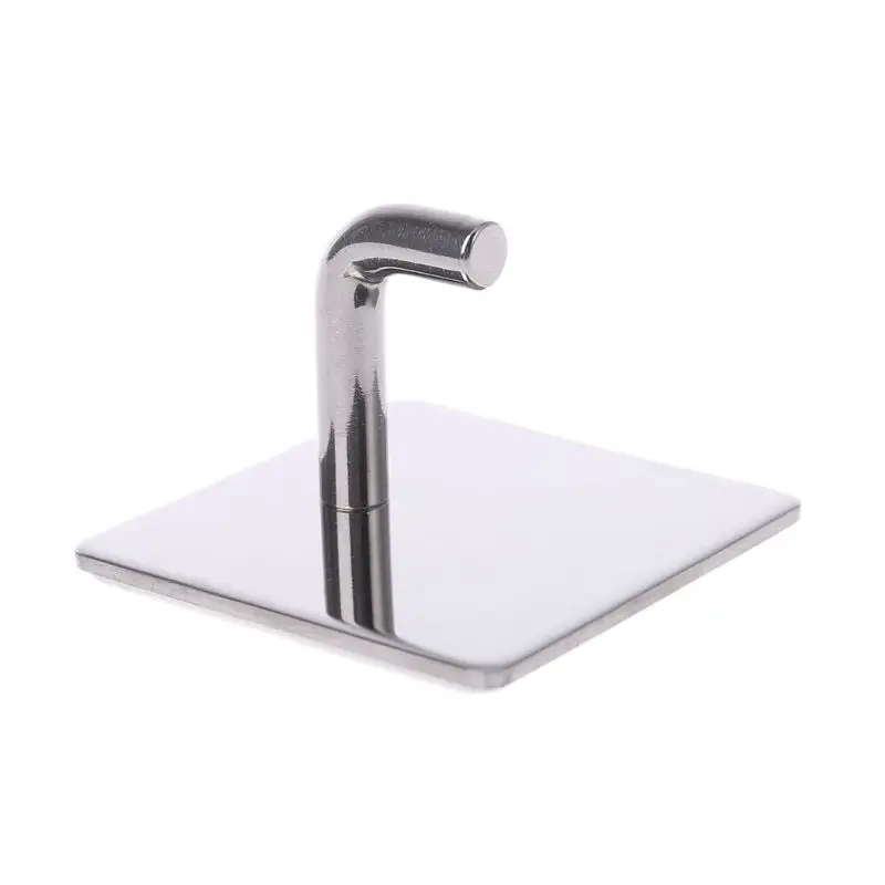 

304 Stainless Steel Self Adhesive Bathroom Wall Door Holder Hook Hanger Square Mirror Polished Finish Strong Sticker