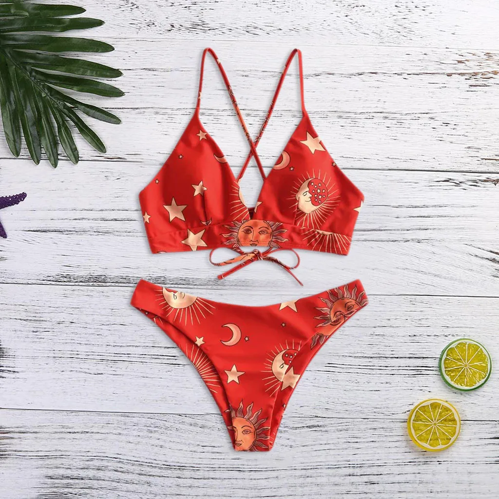 Женский купальный костюм из двух предметов сексуальный купальник бикини с