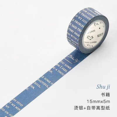 shu ji 15 мм* 5 м креативная бронзовая васи лента розовая Роза Золотая прозрачная Маскировочная Лента Декор Наклейка для дневника школы пуля журнал - Цвет: shu ji
