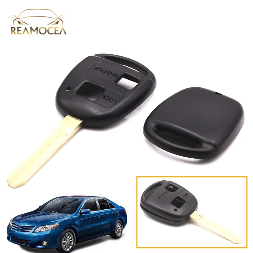 

Reamocea 2 кнопки Замена дистанционного ключа Fob Uncut Blade Shell Чехол дистанционный ключ заготовка Крышка для Toyota Avalon Camry Corolla Echo