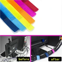 bobbin winder cable wire organiser management marker holder magic tape ties cord lead straps tv computer cable 180x20mm 8 colors