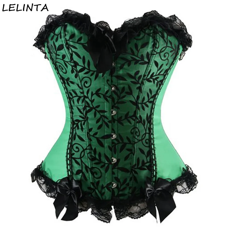 

Fashion Sexy Lace Up Brocade Waist Trainer Corsets And Bustiers Plus Size Corset Slim Corselet Lingerie S-6XL Steampunk Clothing