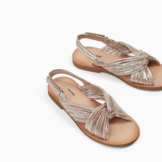 Лето дизайнер женские сандалии плоские случайные Slingback ремень удобный пляж лук дамы обувь день отдыха галстук-бабочка большой размер Лето квартира - Цвет: Metal color