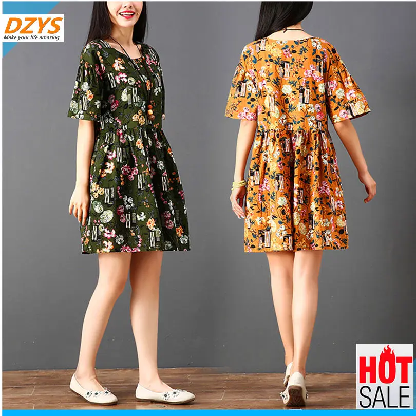 2018 летний большой код женское платье в большом размер женские свободные платья