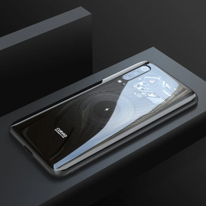 Pattern 2 GKK для Xiaomi mi 9 чехол из закаленного стекла Мягкий ТПУ Край силиконовый роскошный противоударный задний Чехол для Xiao mi 9 чехол Coque Fundas - Цвет: Pattern 2