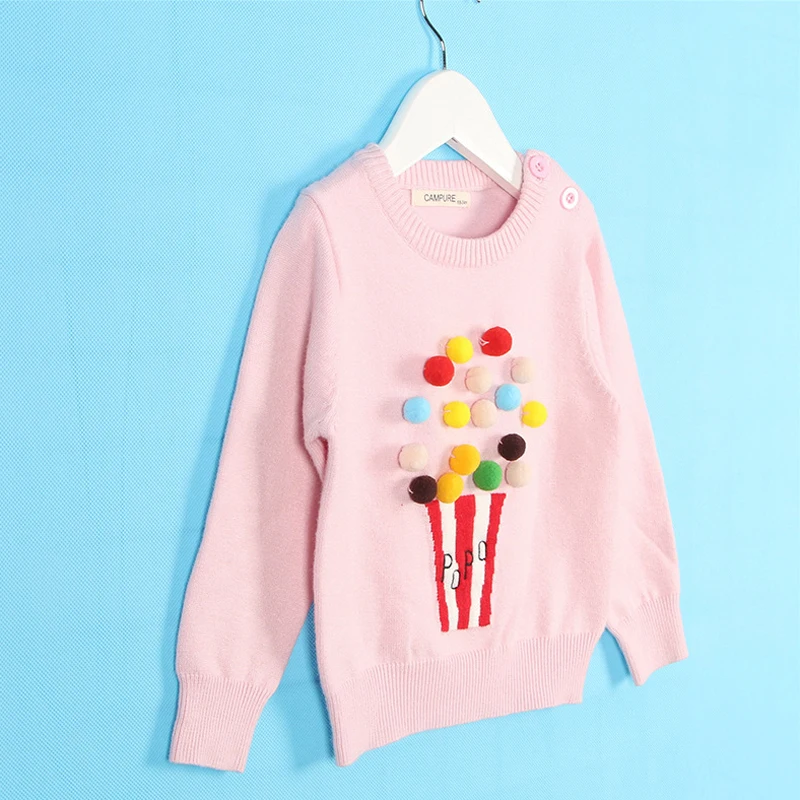 Campure New 2019 Autumn Baby Girls Sweater Kids Knitwear Popcorn Sweaters For Knitted Pullover Clothes | Мать и ребенок
