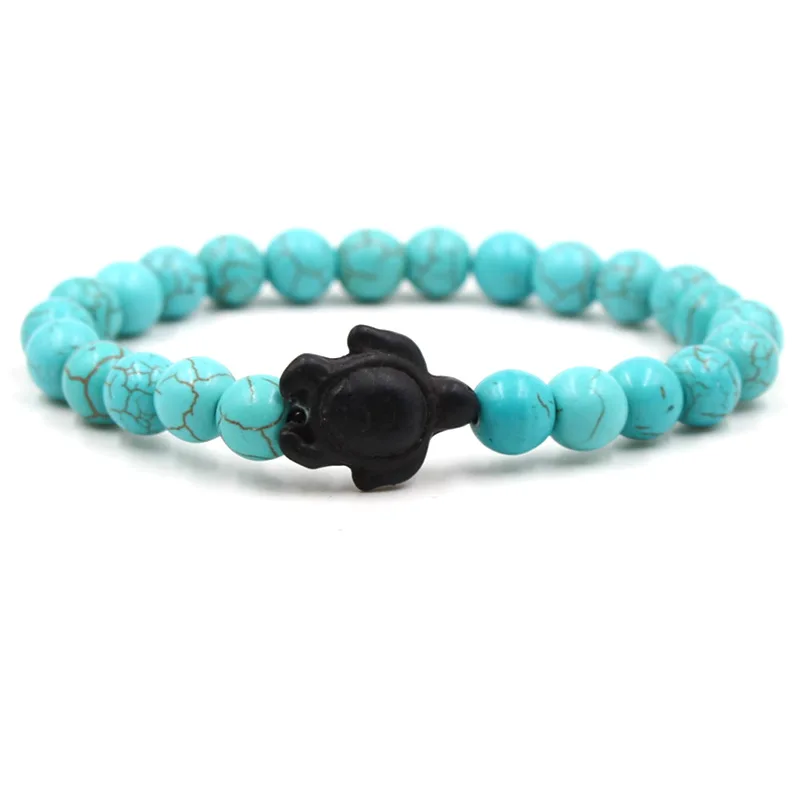 Браслет Boho Turtle эластичный браслет ручной работы из натурального камня с бусинами