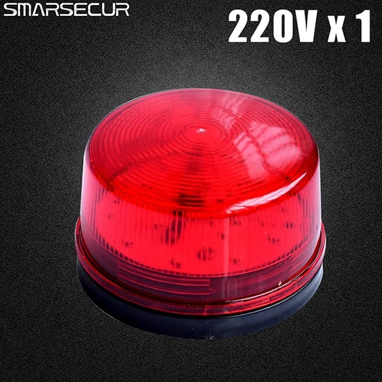 LED-220Vx1 Проводная стробовая сирена 12V 24V 220V сигнала Предупреждение светильник флэш-сирена светодиодный потолочная лампа светильник лампа аварийной сигнализации для системы домашней охранной сигнализации - Цвет: LED-220Vx1