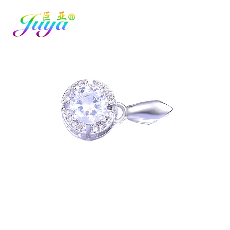 White Gold Juya DIY серьги, основные ювелирные изделия, ручная работа, зажим для байки, бусина с зажимом, колпачки, аксессуары для женщин, кристалл, агат, изготовление ювелирных изделий - Цвет: White Gold