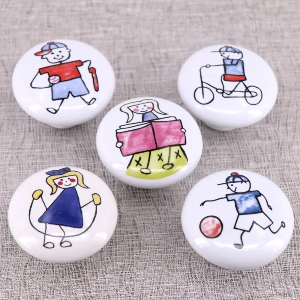 1 шт. 38 мм Мультяшные керамические ручки детская мебель для спальни дверь шкаф