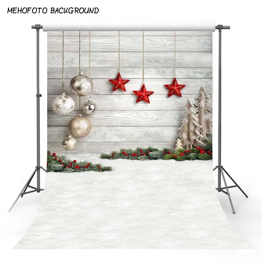 Фон для фотосъемки с изображением Рождественский Белый Снег Деревья Декор из