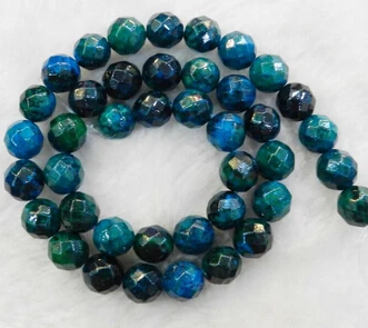 8 мм граненые Azurite Chrysocolla круглые свободные шарики аксессуары на нити детали для