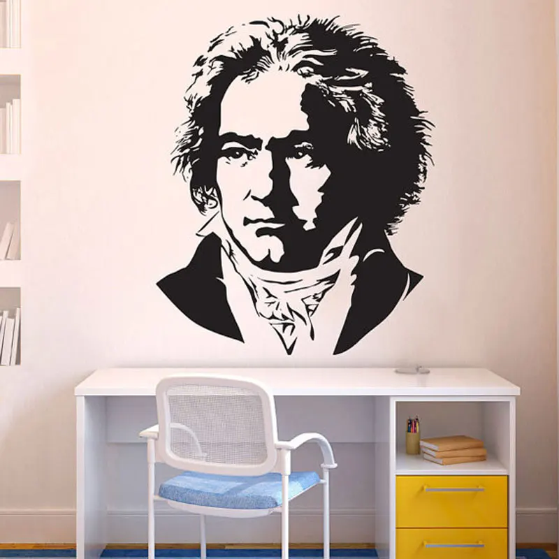 Beethoven бюст композитор Фортепиано Музыка пианист Настенная Наклейка