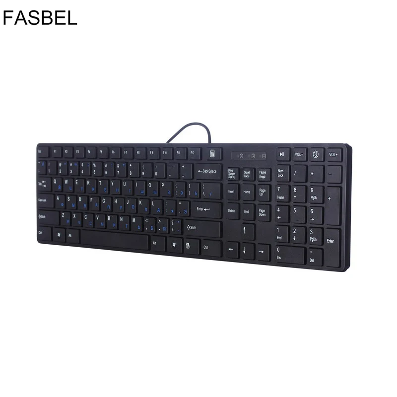 Russia USB Wired Keyboard Noiseless Pro Gaming For Computers Laptop | Компьютеры и офис