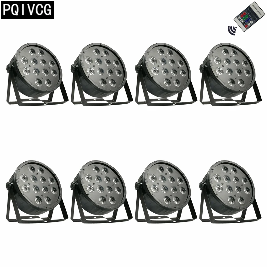 8 шт./лот пульт дистанционного управления 12x12 Вт led par огни dmx512 большие линзы rgbw 4в1