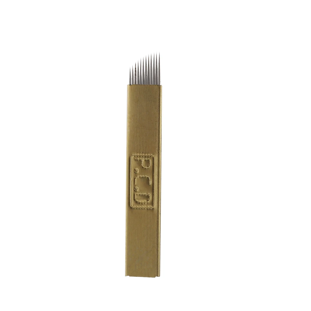 Ручка для татуировки Golden Tebori 3D + 5 шт. 12 штырьков иглы микроблейдинга Перманентный