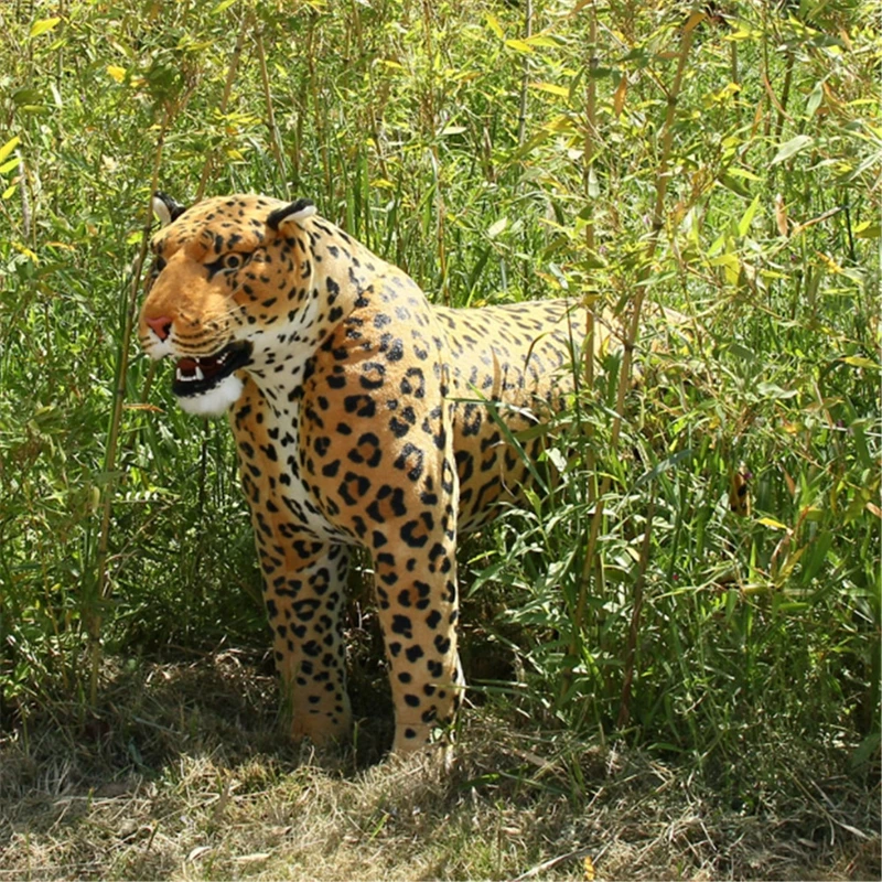 Dorimytrader Jumbo Моделирование животных Leopard Плюшевые игрушки Гигантские Lifelike Panther House
