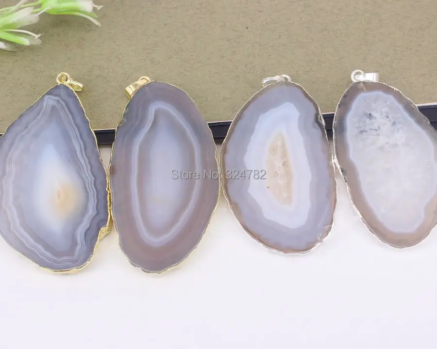 5 шт. модный посеребренный натуральный камень кулоны очаровательный кулон в