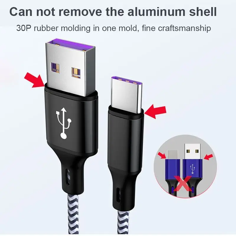 5А usb type-C кабель для huawei mate 20 P30 P20 Pro Lite USBC супер быстрое зарядное устройство USB-C type-C кабель для samsung S10 S9