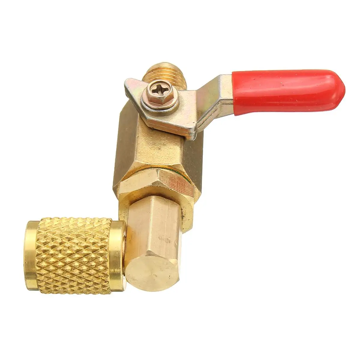 A/C 90 Degree Ball Valves Metal Handle Auto Air-conditioning Valve Parts 3 Color Ball Valve for AC Refrigerant R410A R134A