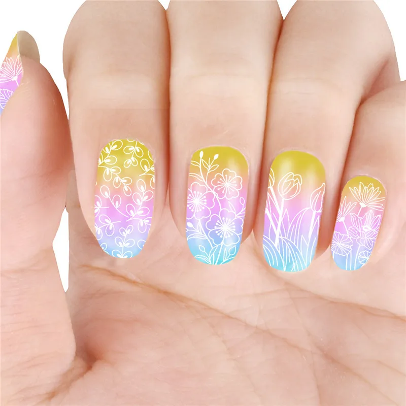 BeautyBigBang пластины для стемпинга ногтей 7 шт./компл. 6*12 см DIY обувь с украшениями в виде цветков и бабочек изображение сердца трафарет для ногтевой пластины для ногтей шаблон