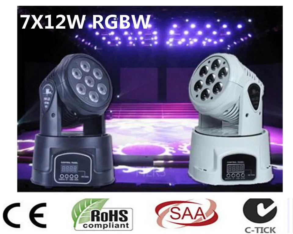 Светодиодный моющийся прожектор с движущейся головкой 7x12 Вт rgbw 4 в 1 Led luci dmx 9/14 canali