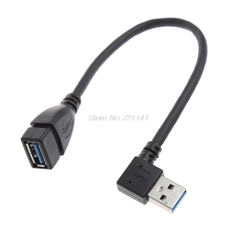 USB 3 0 тип A левый/правый угол 90 градусов штекер к прямой Женский Кабель адаптер