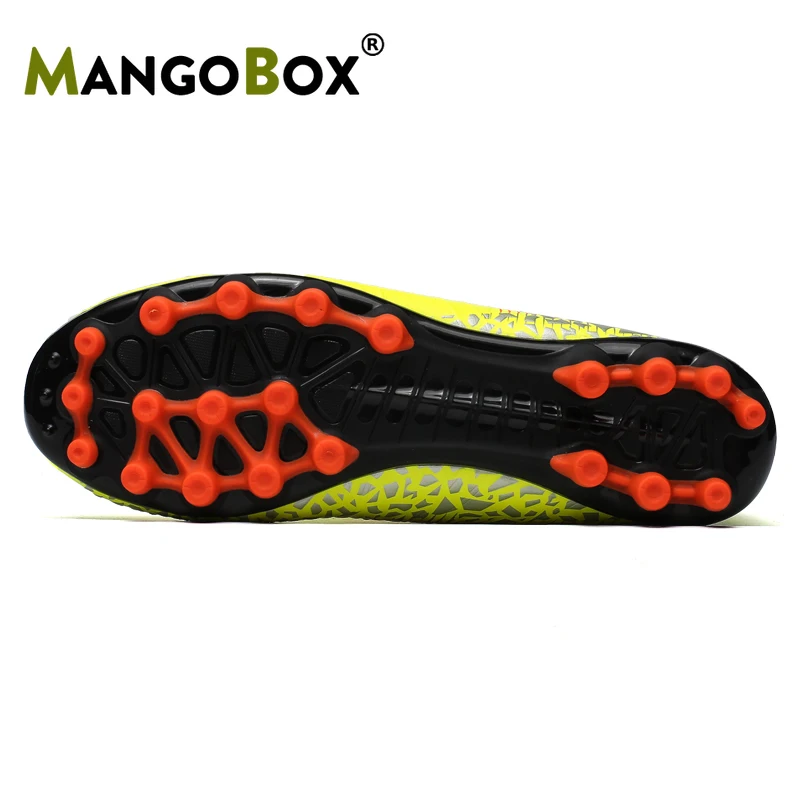 Mangobox, футбольные мужские кроссовки, футбольные бутсы до лодыжки, детские черные оранжевые спортивные футбольные бутсы для мальчиков, Длинные шипы, футбольные бутсы
