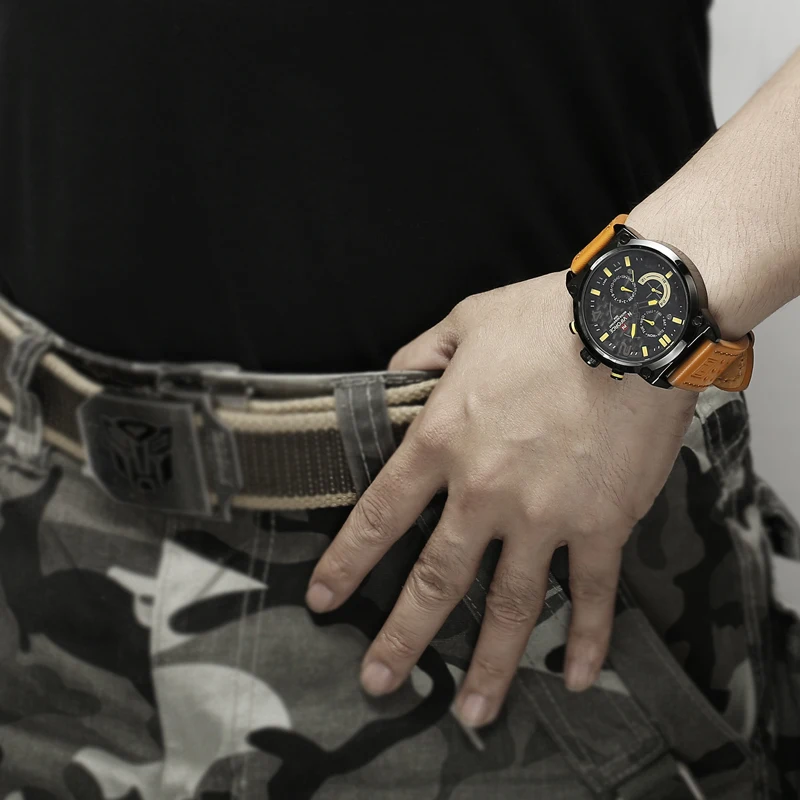 Часы наручные NAVIFORCE Мужские кварцевые брендовые Роскошные повседневные