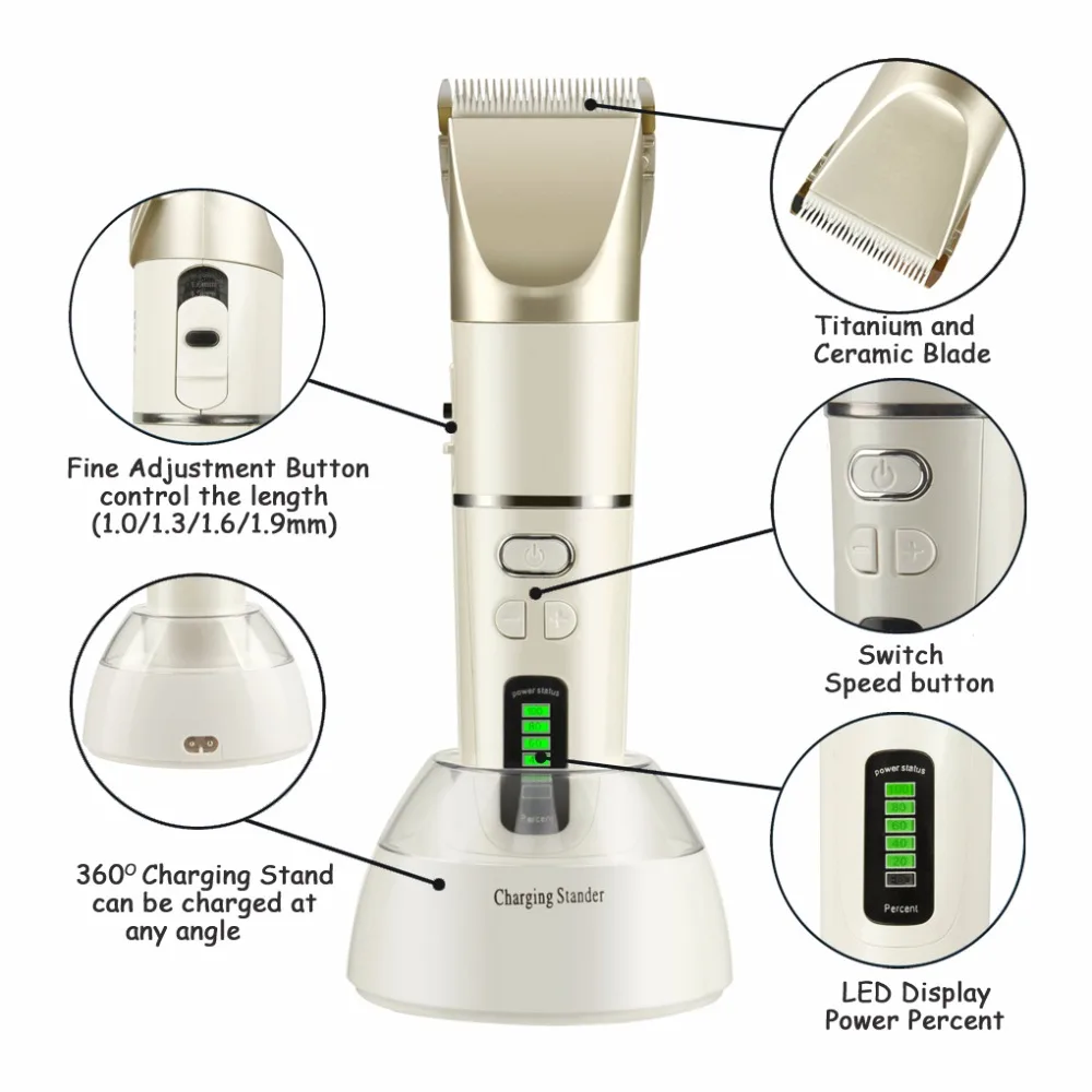 Tongtletech профессиональная машинка для стрижки волос 2200mA литиевая батарея
