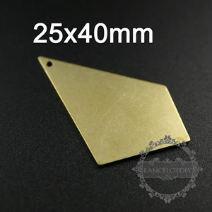 25x40mm Неправильная форма Винтажный стиль сырая латунь простая пластина для штамповки гравировки Подвеска Шарм DIY поставки 1800317 - Окраска металла: 25x40mm