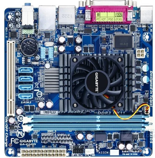MINI-ITX 17*17 HTPC для Gigabyte GA-E240N E240N встроенный двухъядерный процессор DDR3 SATA2 USB2.0 |