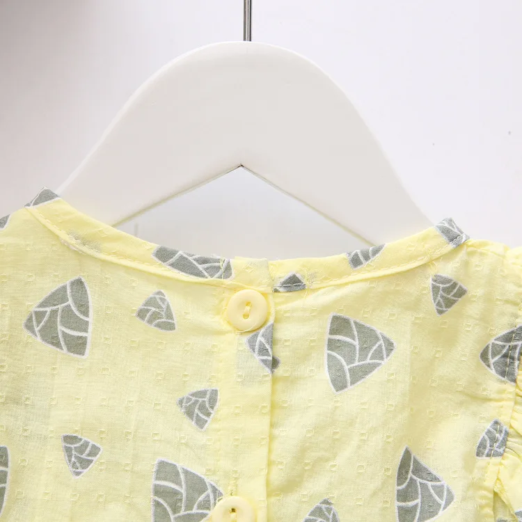 Новые платья для маленьких девочек 2017 г. Дизайнерское летнее хлопковое желтое