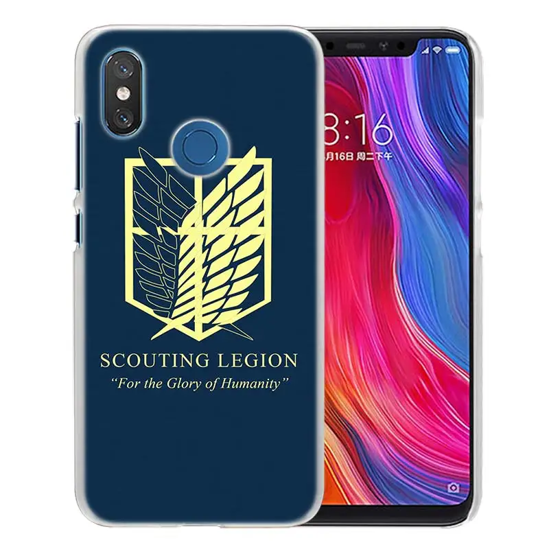 02 Для Xiao mi Red mi Note 7 Go 6 6A Pro S2 5 Plus 4X mi Play 8 lite A2 A1 Прозрачный жесткий пластиковый чехол с изображением японского аниме атака на Титанов - Цвет: 02