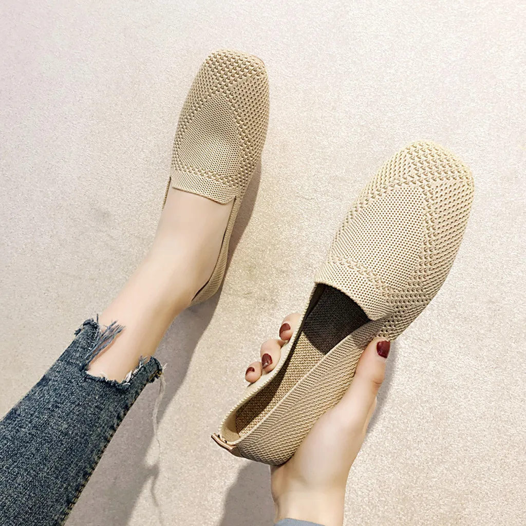 Женские лоферы; chaussures femme; обувь на платформе; дышащая тканая обувь на плоской подошве; женская обувь; Zapatos De Mujer; женская обувь с квадратным носком
