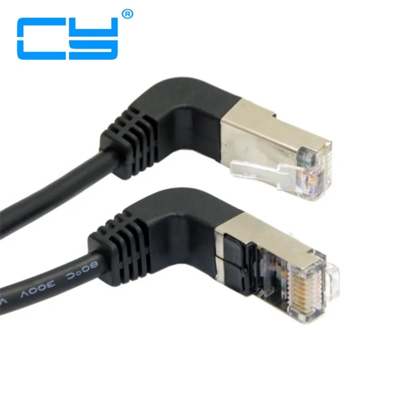 Вниз и вверх Угловой 90 градусов 8P8C FTP STP UTP Cat 5e Lan Ethernet сетевой патч корд кабель 50