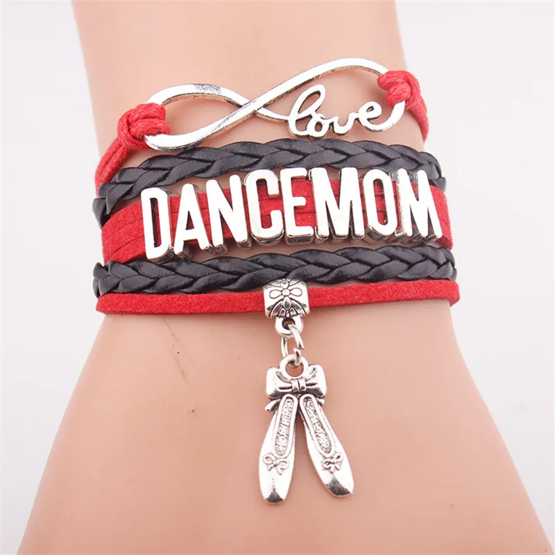 Infinity High Quality Gift for Her Dance Mom Ballet Dancer Dancing Girls Leather Braid Bracelets for Women