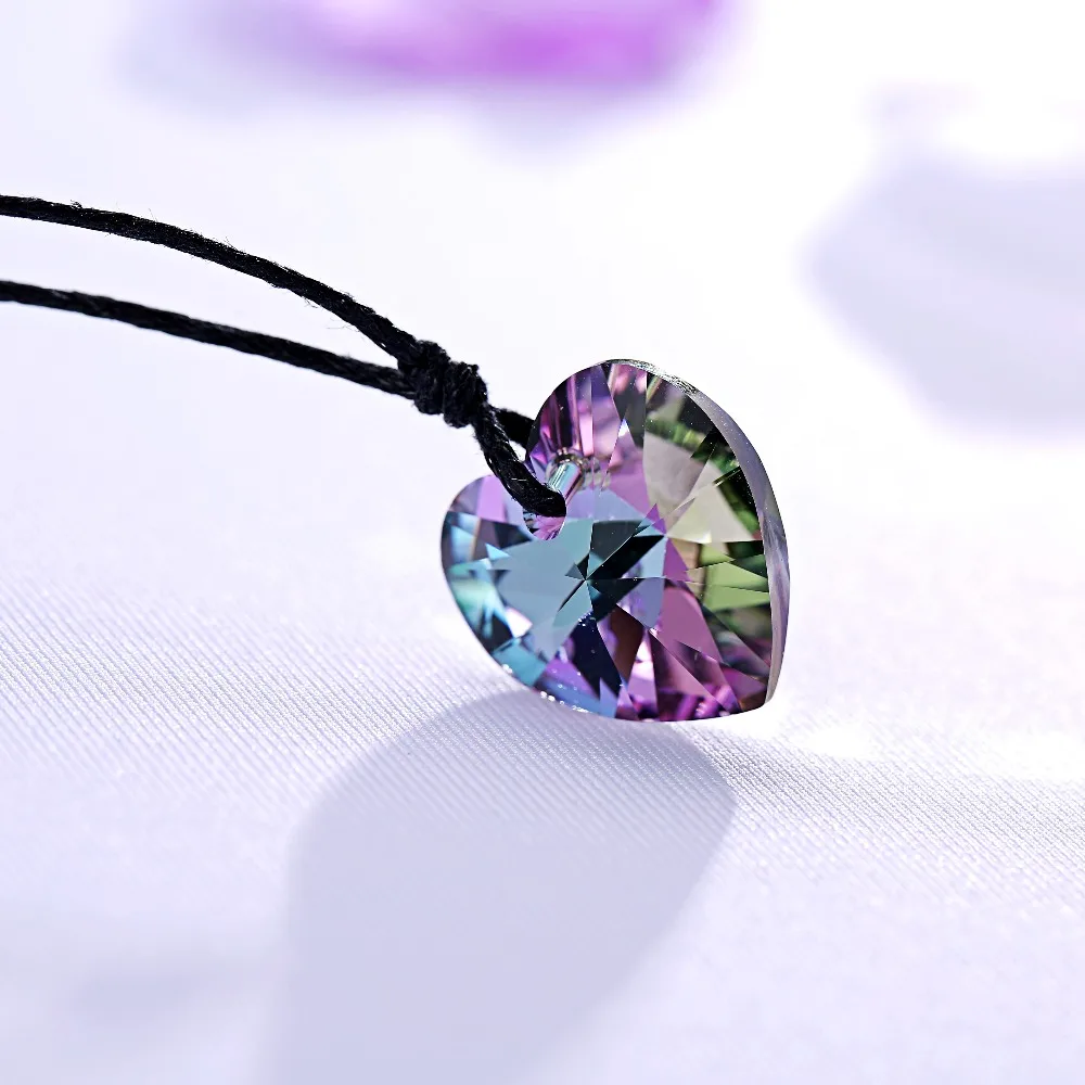 Подвеска в форме сердца с кристаллами SWAROVSKI 7 цветов 6228 подвеска веревкой без