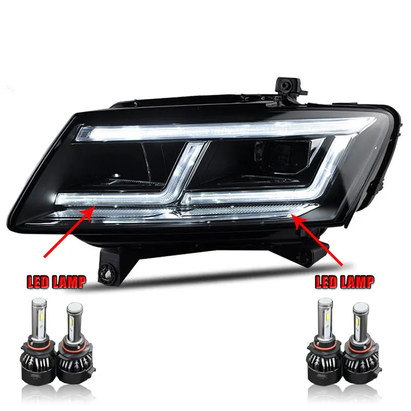 ALL LED 2 шт. светодиодный фары для Audi Q5 2009- светодиодный автомобильный фонарь ангельские глазки ксенон HID комплект Противотуманные фары светодиодный дневные ходовые огни - Цвет: ALL LED
