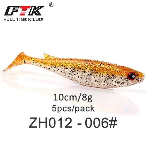 5pcs-ZH012-006 Приманка для рыбалки от ftk 70 мм/75 мм/85 мм/100 мм воблеры Shad Карп мягкие приманки для рыбалки Swimbaits силиконовые джиг искусственные приманки - Цвет: 5pcs-ZH012-006