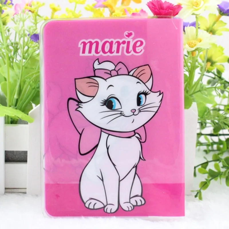 Новинка, Мультяшные обложки для паспорта Marie, для путешествий, для женщин, ПВХ кожа, сумка для ID карты, держатель для паспорта, милые кошельки для паспорта, 13,6*9,6 см