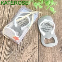 96pcs personalized flip flop bottle opener in gift box beach wedding favors bomboniere customized white thong bottle openers